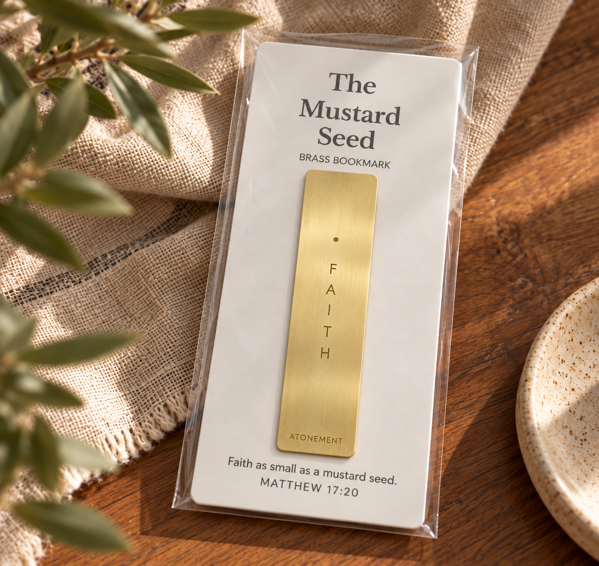 Mustard Seed Brass Bookmark
