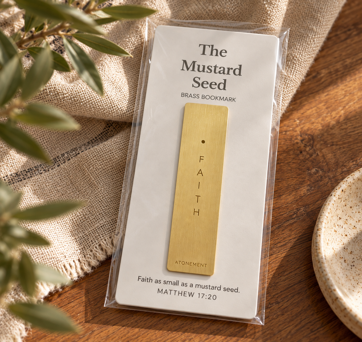 Mustard Seed Brass Bookmark